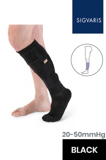 Sigvaris Compreflex Transition Adjustable Unisex Black Calf Compression Sleeve